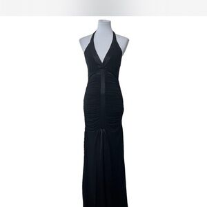 Vintage Caché Womens 2
Halter Ruched Black Evening Long Evening Gown Sexy